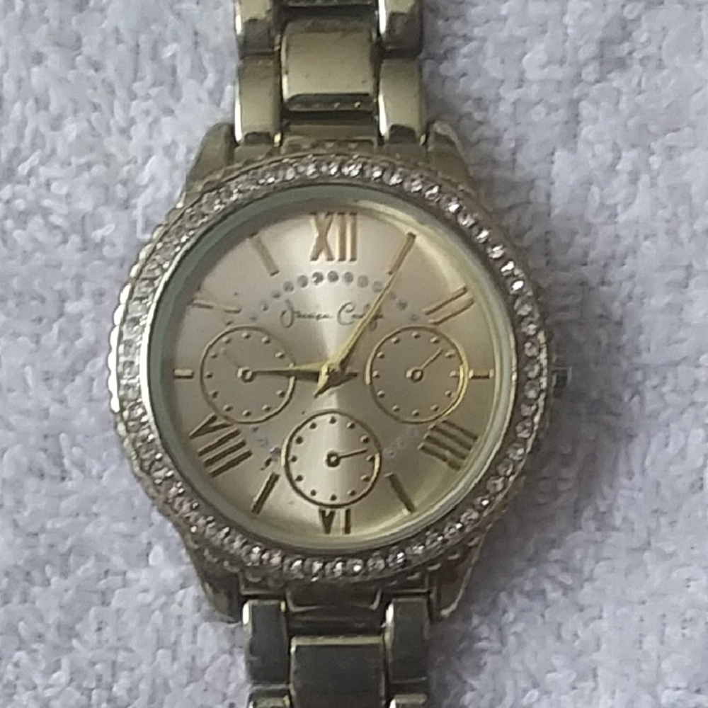 Jessica Gold Women's Watch with Crystal Bezel